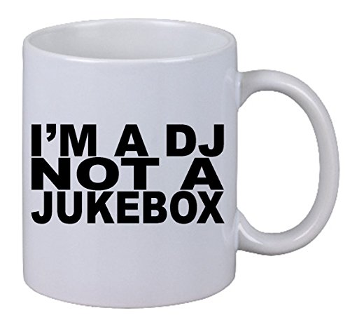 Netspares 119011053 Kaffee Tasse Im a DJ not a Jukebox Fun Weihnachten Geschenk Musik Deejay Büro, Weiß von NetSpares