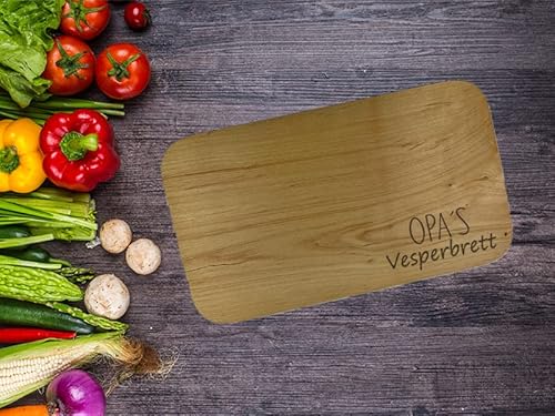 Opa Opa`s Vesperbrett Vesperbrettchen Frühstücksbrettchen Brotzeitbrettchen Holz mit Gravur Geschenk von NetSpares