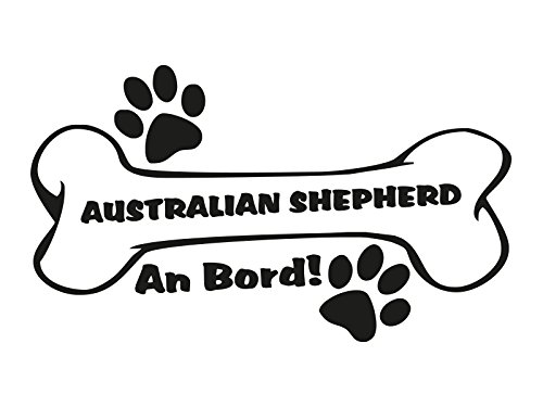 Plott Aufkleber Hundeknochen Australian Shepherd An Bord Pfote Hund Dog Bone von NetSpares