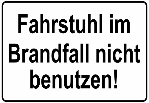 Schild Hinweisschild Hinweis Fahrstuhl im Brandfall Nicht benutzen Achtung SOS Schild Hinweisschild Hinweis Fahrstuhl im Brandfall Nicht benutzen Achtung SOS von NetSpares