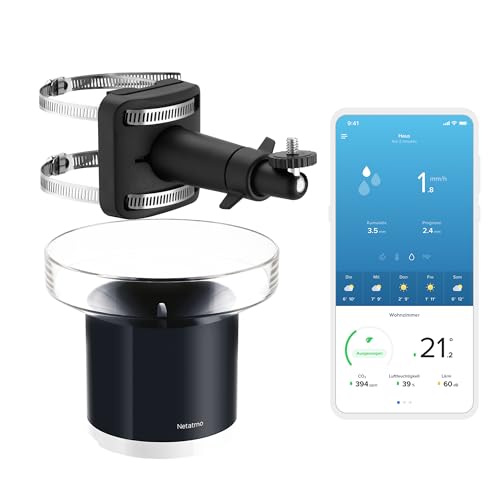 Netatmo Set Regenmesser für die Smarte Wetterstation + Halterung von Netatmo