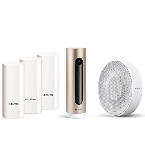 Netatmo Smarte Innen-Alarmsirene inklusive Netatmo Welcome Innenkamera Raumüberwachung und Fensterkontakt | 110 dB Alarm, Kamera mit Gesichtserkennung, Alarmanlage Einbruchschutz von Netatmo