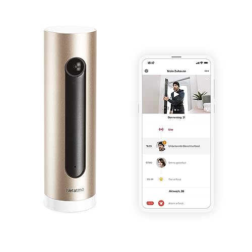 Netatmo Smarte Überwachungskamera Innen mit Wandhalterung, WLAN, Full HD, Bewegungserkennung, Nachtsicht,bis zu 32 GB lokaler Speicher auf MicroSD-Karte, Live Übertragung, Ohne Abonnement, NSC-AMZ Netatmo Smarte Überwachungskamera Innen mit Wandhalterung, WLAN, Full HD, Bewegungserkennung, Nachtsicht,bis zu 32 GB lokaler Speicher auf MicroSD-Karte, Live Übertragung, Ohne Abonnement, NSC-AMZ von Netatmo