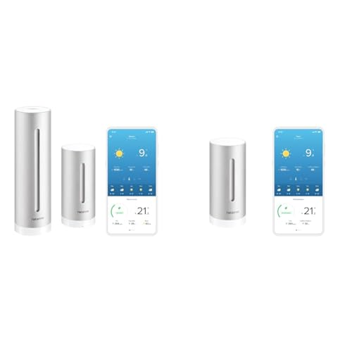 Netatmo Smarte Wetterstation mit Wandhalterung - WLAN, Funk, Innen- und Außensensor & Zusätzliches Smartes Innenmodul für Wetterstation, silber - Netatmo, NIM01-WW von Netatmo