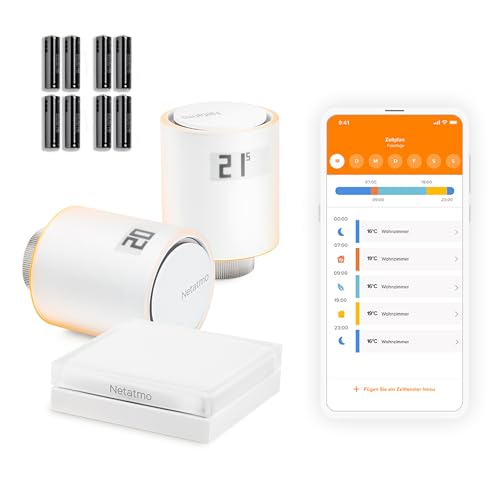 Netatmo Smarte WLAN Heizkörperthermostate Starterpaket Zur Steuerung von Heizkörpern (ohne eigene Heizungsanlage), Energie sparen & Komfort steigern, NVP-AMZ von Netatmo