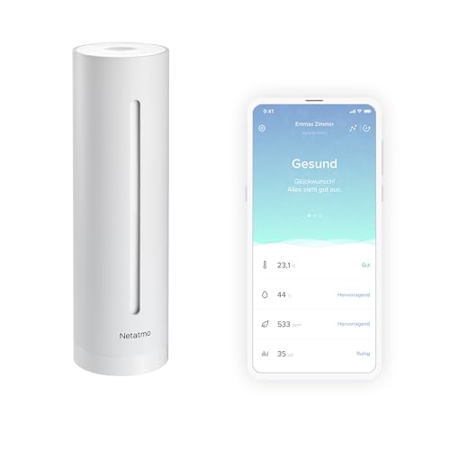 Netatmo Smarter Raumluftsensor für Innenräume, CO2-Sensor, Temperatur, Luftfeuchtigkeit, Geräusch - Haussteuerung, Gesundes Raumklima, Automatische Alarme - Weiß - NHC-EC Netatmo Smarter Raumluftsensor für Innenräume, CO2-Sensor, Temperatur, Luftfeuchtigkeit, Geräusch - Haussteuerung, Gesundes Raumklima, Automatische Alarme - Weiß - NHC-EC von Netatmo