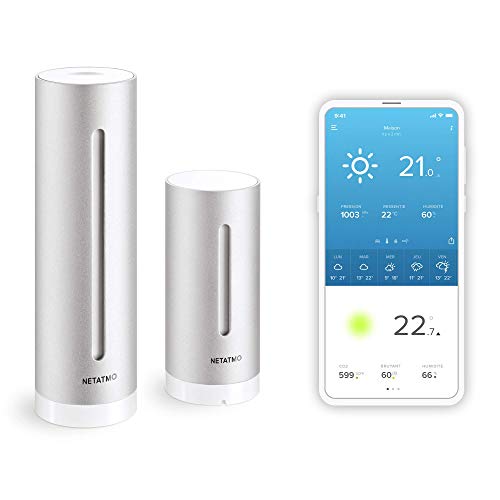 Netatmo Wetterstation Für Drinnen Und Draußen Mit Kabellosem Außensensor – Kompatibel Mit Amazon Alexa Und Apple HomeKit, NWS01-EU (Generalüberholt) von Netatmo