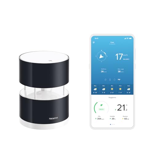 Netatmo Windmesser für Netatmo-Wetterstation, schwarz, NWA01-WW, 16 cm von Netatmo