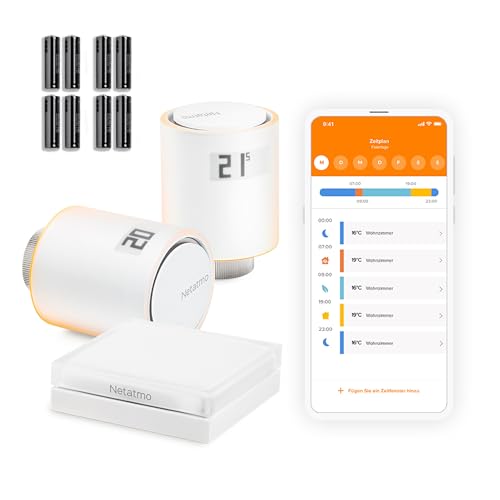 Netatmo Smarte WLAN Heizkörperthermostate Starterpaket Zur Steuerung von Heizkörpern (ohne eigene Heizungsanlage), Energie sparen & Komfort steigern, NVP-AMZ von Netatmo
