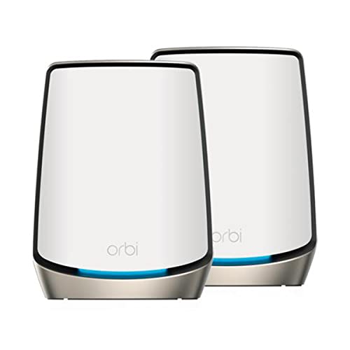 NETGEAR Orbi WiFi 6 Mesh WLAN System (RBK862S) | Triband Mesh, Router mit 1 Satelliten-Repeater, Abdeckung von bis zu 360 m² und 100 Geräten, Armor Abonnement, AX6000 (bis zu 6 GBit/s) von Netgear