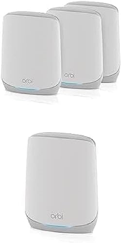 NETGEAR Orbi RBK766S WiFi 6 Mesh WLAN System (5400 MBit/s Geschwindigkeit, TriBand WiFi 6 Router + 5X Satellit, AX5400 für bis zu 1050 m² Abdeckung, Smart Roaming für mehrere Stockwerke) von Netgear