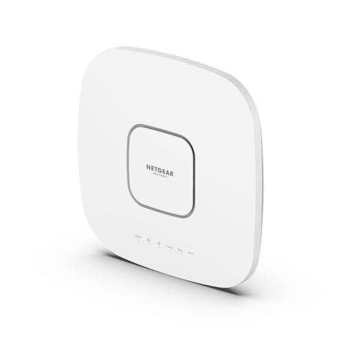 NETGEAR Cloud-verwalteter Wireless Access Point (WAX638E) WiFi 6E Tri-Band mit 7,8 Gbits Geschwindigkeit Mesh MU-MIMO 802.11axe 4 Jahre Insight Fernverwaltung PoE++ Netzadapter Nicht enthalten von Netgear