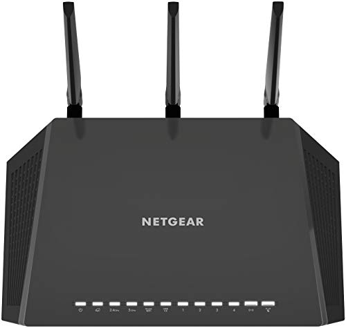 Netgear Nighthawk R6700 WLAN Router AC1750 (Dual-Band, bis zu 1750 MBit/s, Abdeckung bis 100 m² & 25 Geräte, 4x LAN-Ports, USB 3.0, inkl. 30 Tage Circle Kinderschutz & Armor Cyberschutz) von Netgear