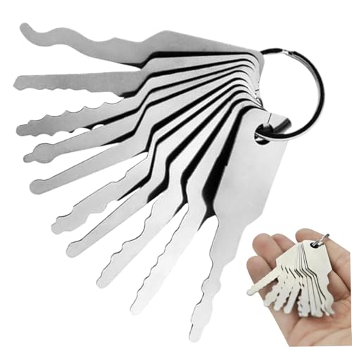 10pcs Fake Keys Edelstahlschlüssel 2.9x0.7 Ersatz Skelett Lock Pick -Set mehrere Formen Schloss Notfallwerkzeug für Badezimmerschlösser Autos lockskit 10pcs Fake Keys Edelstahlschlüssel 2.9x0.7 Ersatz Skelett Lock Pick -Set mehrere Formen Schloss Notfallwerkzeug für Badezimmerschlösser Autos lockskit von NethCasti