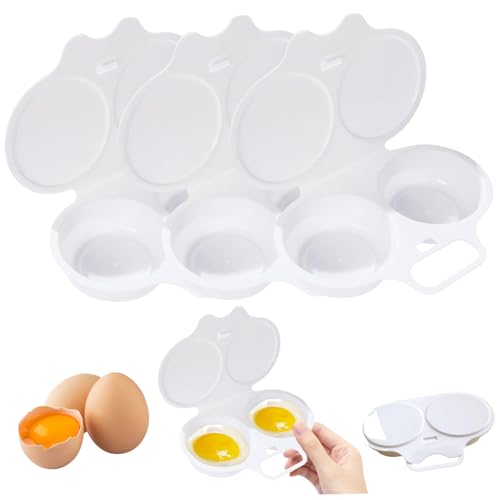 Eierwilderer 3pcs 2 Hohlraum Mikrowellen -Eierwilderer Nicht -Stick -Poached Maker mit Deckel Double Drain Microwave Safe pochierte Tassen für Kitchenmicrowave von NethCasti