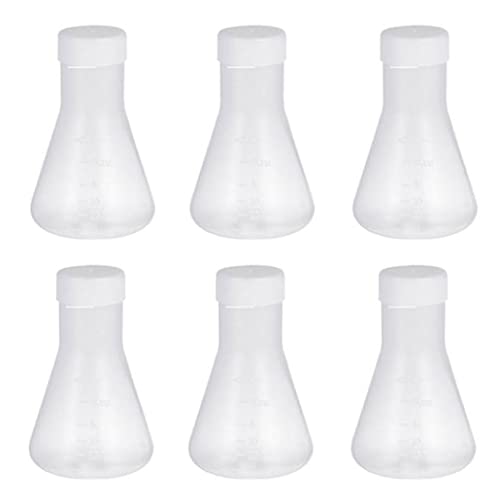 Konisch -Kolben 250 ml wissenschaftliche Erlenmeyer Messflasche mit Kappe für Labor 6pcserlenmeyer -Flasche von NethCasti