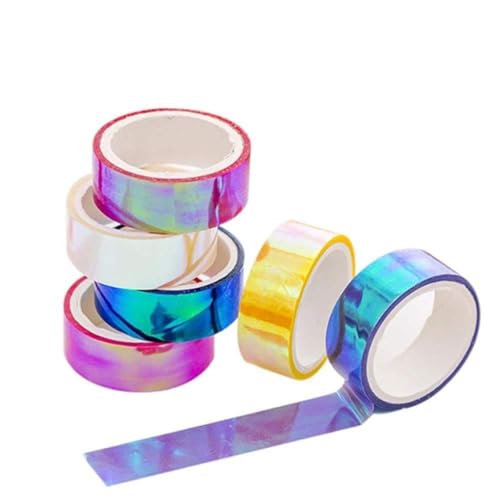 NethCasti Farbige Klebeband DIY wasserdichte selbstklebende farbenfrohe rhythmische Gymnastik Bastelband 6Rollsmasking von NethCasti