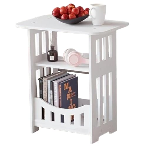 NethCasti Seitentabelle 3-Tier-Holzende Tabelle 12.6x8.7x15.8in Rechteckiger Nachtständer Moderne minimalistische Seitentische für das Wohnzimmerbad am Nacht von NethCasti