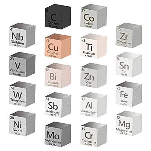 Netoches 18 Würfel mit einer Dichte von 99,99 % hoher Reinheit, Kollektion des Periodensystems der Elemente (0,39 /10 mm) von Netoches