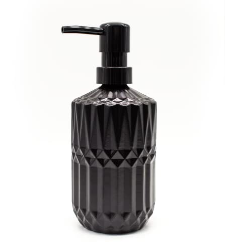 NetroxHome® Hochwertiger Seifenspender aus dickem Glas | für Küche und Bad - 450ml nachfüllbar schwarz und modernes Design - rostfreier Seifen Spender Shampoo Seife - Deko Küche - Soap Dispenser von Netrox