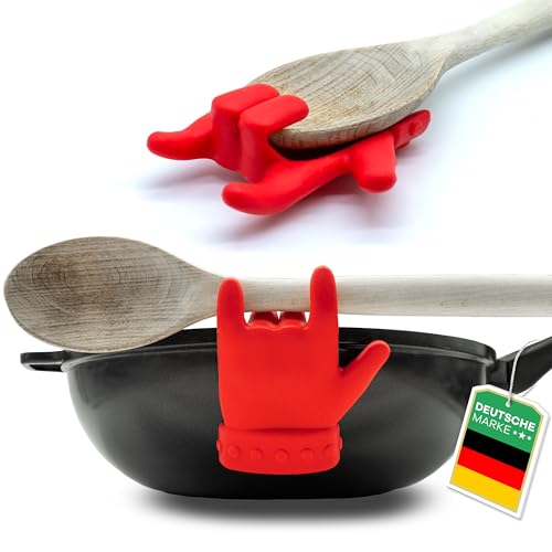 Netrox - Kochlöffelhalter - einfach an Topf befestigen - Lebensmittelfreundlich, Hitzebeständig und BPA-Frei - Küchen Gadgets, Löffelablage, Kochlöffelablage, Küchenutensilien, Küchenhelfer, Gadget von Netrox