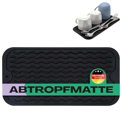 NetroxHome® Abtropfmatte Silikon 30x15 cm, rutschfest & hitzebeständig, ideal für Geschirr, Pfannen, Spülmaschine, Geschirr Abtropfmatte, für Spüle und Küche, BPA-frei & leicht zu reinigen von Netrox