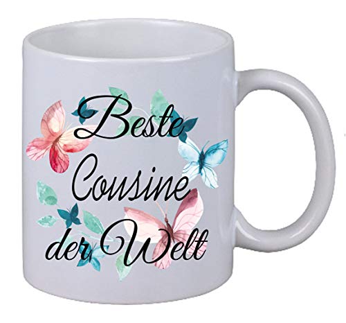 Kaffee Tasse Beste Cousine der Welt Schmetterling Geburtstag Weihnachts Geschenk von Netspares