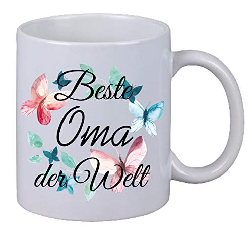 Kaffee Tasse Beste Oma der Welt Schmetterling Geburtstag Weihnachts Geschenk von Netspares