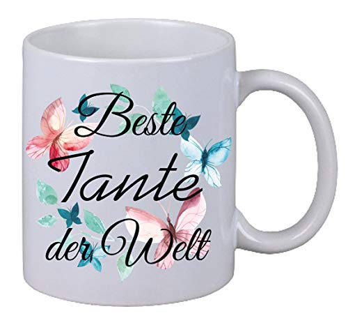 Kaffee Tasse Beste Tante der Welt Schmetterling Geburtstag Weihnachts Geschenk von Netspares