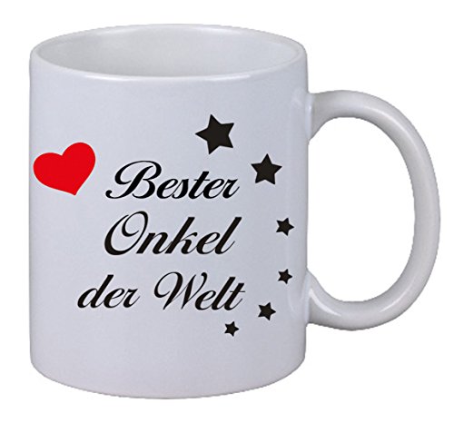 Netspares 118863219 Kaffee Tasse Kaffetasse Becher Bester Onkel der Welt Geschenk Geburtstag Liebe, Weiß von Netspares