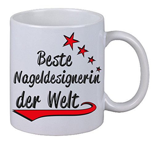 Netspares 118868449 Kaffee Tasse Kaffebecher Merry X-Mas Beste Nageldesignerin der Welt Christmas US, Weiß von Netspares