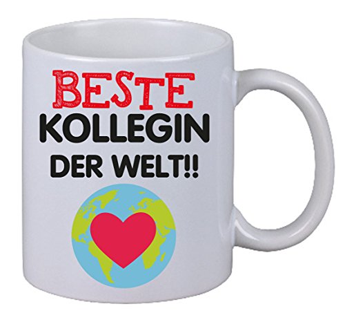 Netspares 119011087 Kaffee Tasse Beste Kollegin Der Welt Kaffebecher Merry X-Mas Christmas NEU Ill, Weiß von Netspares