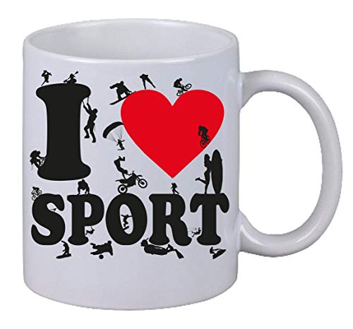 Netspares 119127882  Kaffee Tasse I Love all Sports Extreme Adventure Stunts Fly Liberty Cross Bike, Weiß von Netspares