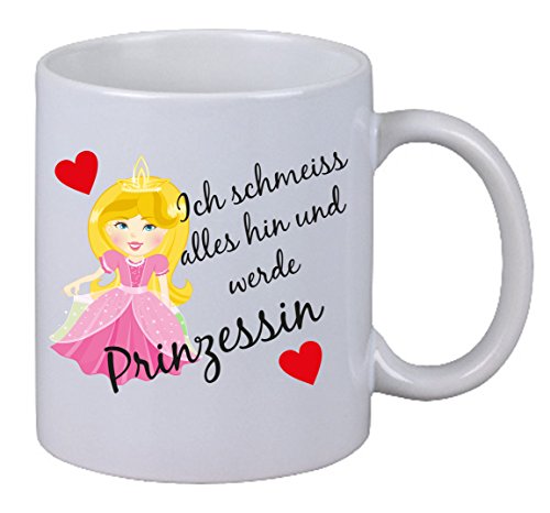 Netspares 119310298 Kaffee Tasse Ich schmeiss alles hin und werde Prinzessin Geschenk X-Mas Santa, Weiß von Netspares