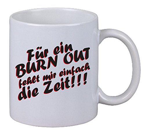 Netspares 124497120 Kaffee Tasse Für ein Burn Out fehlt mir einfach die Zeit Geschenk Büro Fun Gag, Weiß von Netspares