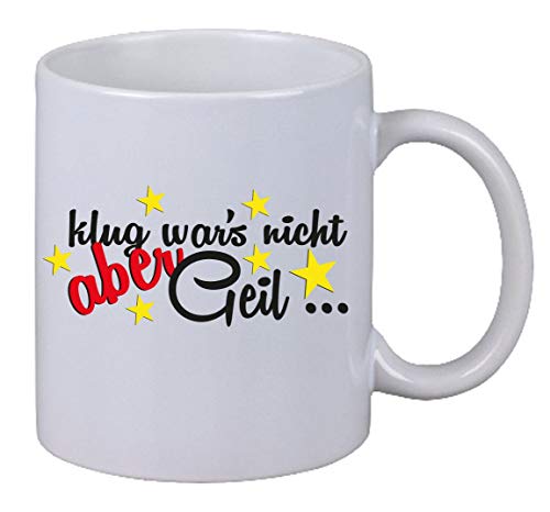 Netspares 131368725 Kaffee Tasse Klug War's Nicht Aber Geil Geschenk Büro Arbeit Weihnachen X-Mas, Weiß von Netspares