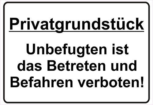 Schild Hinweisschild Hinweis Privatgrundstück Betreten Befahren Verboten PKW von Netspares