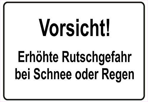 Schild Hinweisschild Hinweis Vorsicht Erhöhte Rutschgefahr Schnee Regen Nass von Netspares