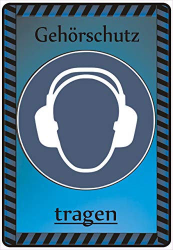 Schild Hinweisschild Hinweis Gehörschutz tragen Hörschutz Schutz Werkstatt SOS von Netspares