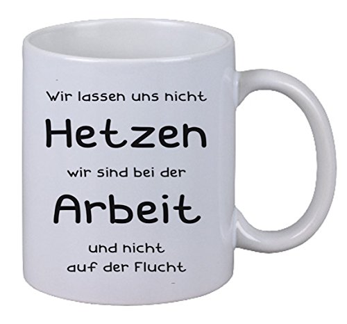 Netspares 141644991 Kaffee TasseWir lassen uns nicht Hetzen Arbeit Büro Chef Geschenk Weihnachten, Weiß von Netspares