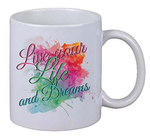 Netspares 144379029  Kaffee Tasse Live Your Own Life And Dreams Geschenk Weihnachten Kollegin Büro, Weiß von Netspares