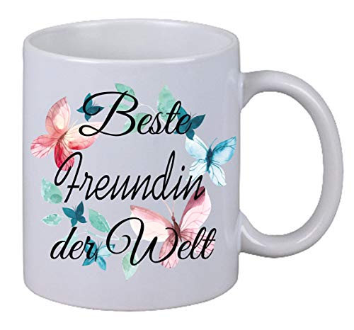 Netspares Kaffee Tasse Beste Freundin der Welt Schmetterling Geburtstag von Netspares