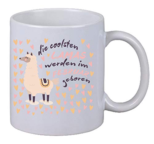 Netspares Kaffee Tasse Die coolsten Lamas Werden im Februar geboren Gag Geburtstag Geschenk Weihnachten von Netspares