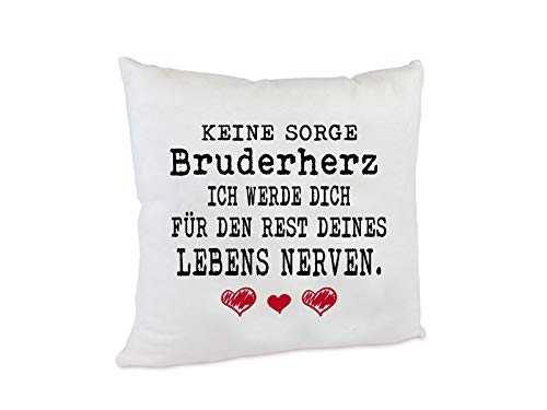 Netspares Kissen Bedruckt Keine Sorge Bruderherz DekoKissen Geburtstag WeihnachtenGeschenk von Netspares