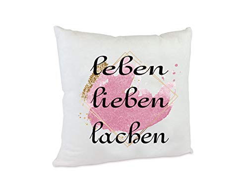 Netspares Kissen Bedruckt Leben lieben lachen Valentinstag Geburtstag Weihnachten Geschenk von Netspares