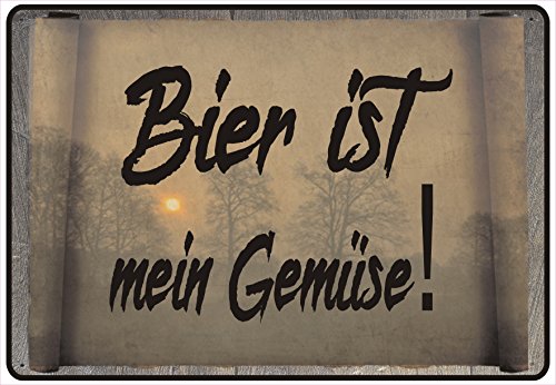 Schild Hinweisschild Hinweis Bier ist Mein Gemüse Beer Spruch Geschenk Fun Gag von Netspares