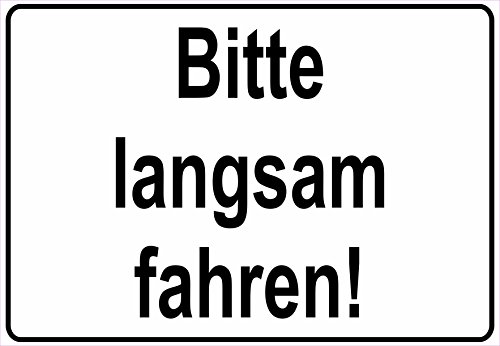 Schild Hinweisschild Hinweis Bitte langsam Fahren Fußgänger Spielbereich Auto von Netspares