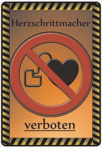 Schild Hinweisschild Hinweis Herzschrittmacher verboten SOS Notfall Herz Heart Schild Hinweisschild Hinweis Herzschrittmacher verboten SOS Notfall Herz Heart von Netspares