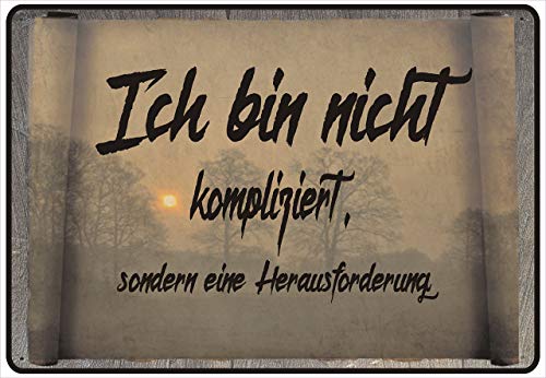 Schild Hinweisschild Hinweis Ich Bin Nicht kompliziert Herausforderung Fun Gag von Netspares