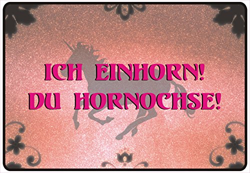 Schild Hinweisschild Hinweis Ich Einhorn Du Hornochse Unicorn Glitzer Funny von Netspares